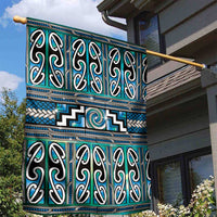 Maori Matariki Garden Flag Green Galaxy Aesthetic Koru Art
