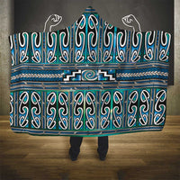 Maori Matariki Hooded Blanket Green Galaxy Aesthetic Koru Art LT01 - Polynesian Pride