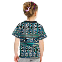 Maori Matariki Kid T Shirt Green Galaxy Aesthetic Koru Art LT01 - Polynesian Pride