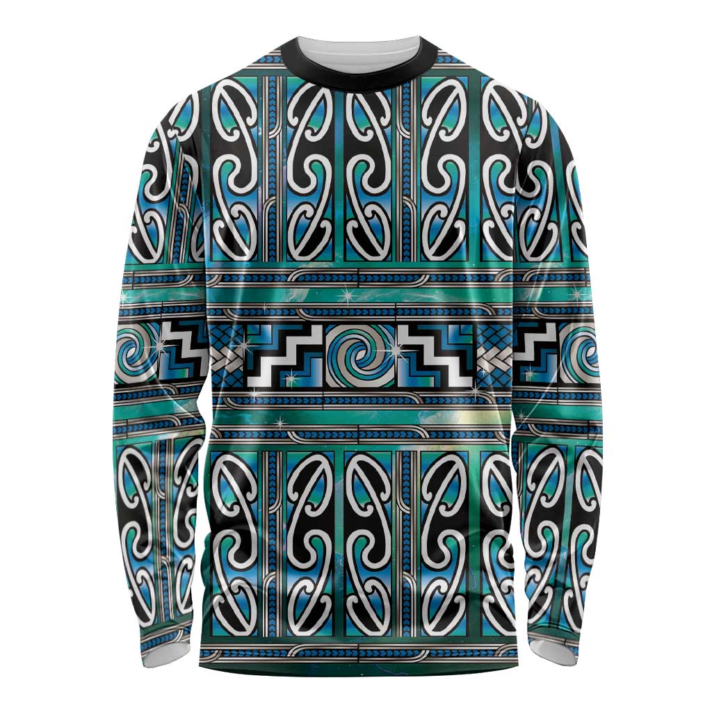 Maori Matariki Long Sleeve Shirt Green Galaxy Aesthetic Koru Art LT01 Unisex Green - Polynesian Pride