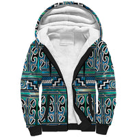 Maori Matariki Sherpa Hoodie Green Galaxy Aesthetic Koru Art