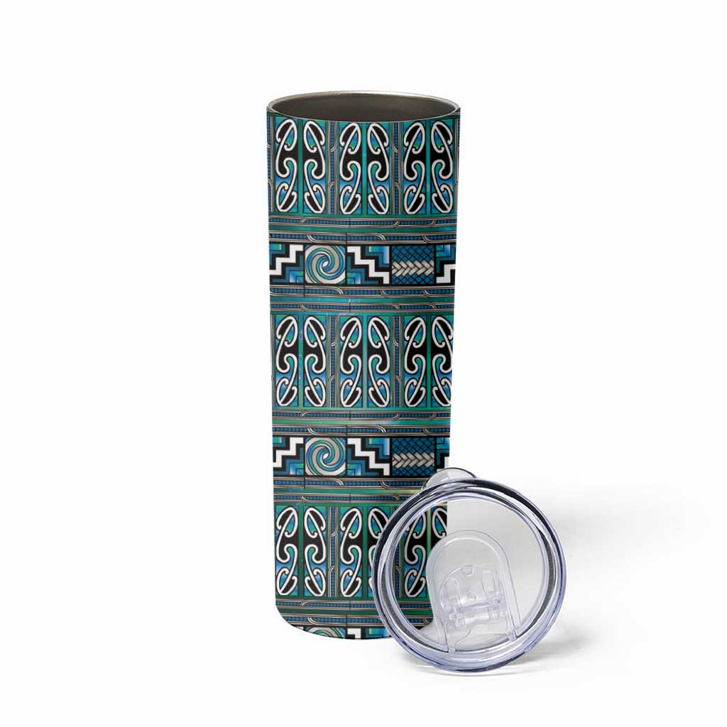 Maori Matariki Skinny Tumbler Green Galaxy Aesthetic Koru Art LT01 - Polynesian Pride