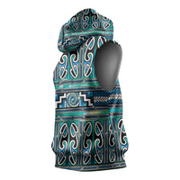 Maori Matariki Sleeveless Hoodie Green Galaxy Aesthetic Koru Art LT01 - Polynesian Pride