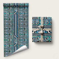 Maori Matariki Wrapping Paper Green Galaxy Aesthetic Koru Art LT01 58" × 23" Green - Polynesian Pride