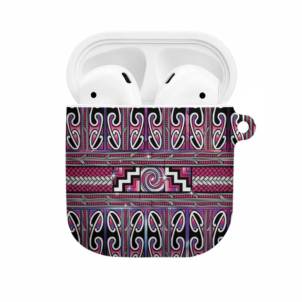 Maori Matariki AirPods Case Pink Galaxy Aesthetic Koru Art LT01 Pink - Polynesian Pride