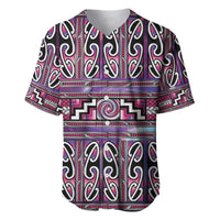 Maori Matariki Baseball Jersey Pink Galaxy Aesthetic Koru Art LT01 Pink - Polynesian Pride