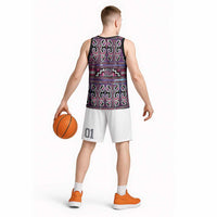 Maori Matariki Basketball Jersey Pink Galaxy Aesthetic Koru Art