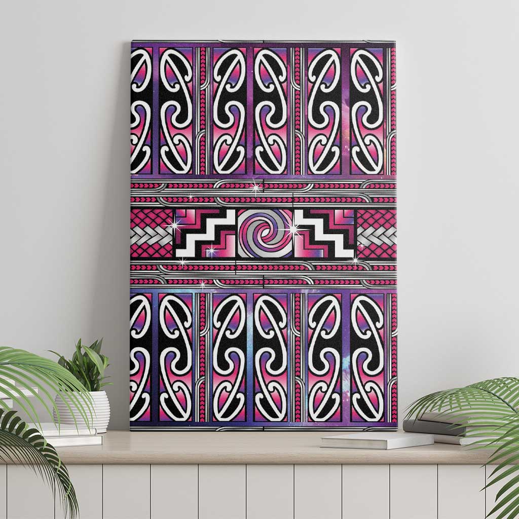 Maori Matariki Canvas Wall Art Pink Galaxy Aesthetic Koru Art LT01 - Polynesian Pride