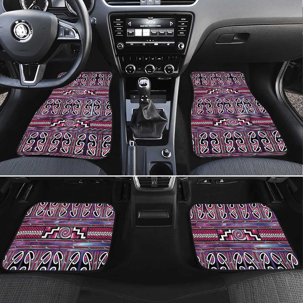 Maori Matariki Car Mats Pink Galaxy Aesthetic Koru Art LT01 Set 4pcs Pink - Polynesian Pride