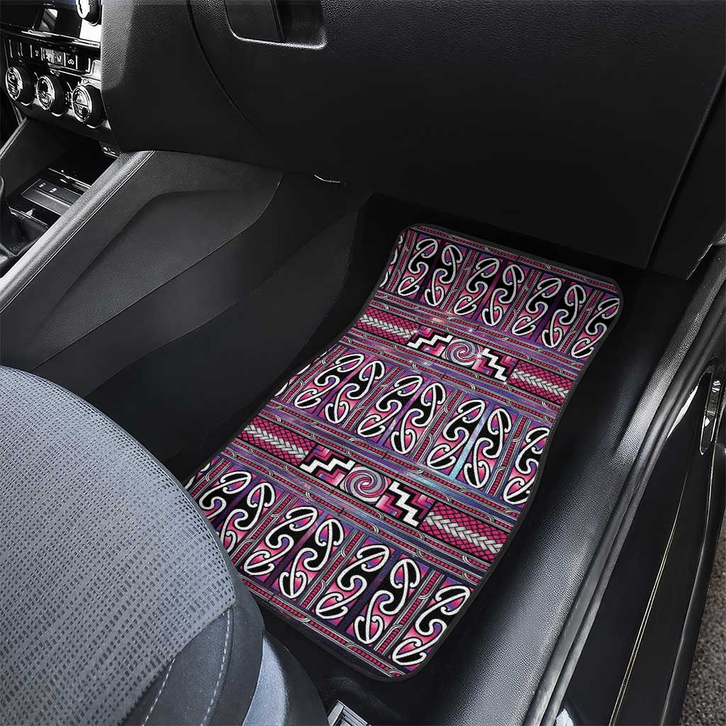 Maori Matariki Car Mats Pink Galaxy Aesthetic Koru Art LT01 - Polynesian Pride
