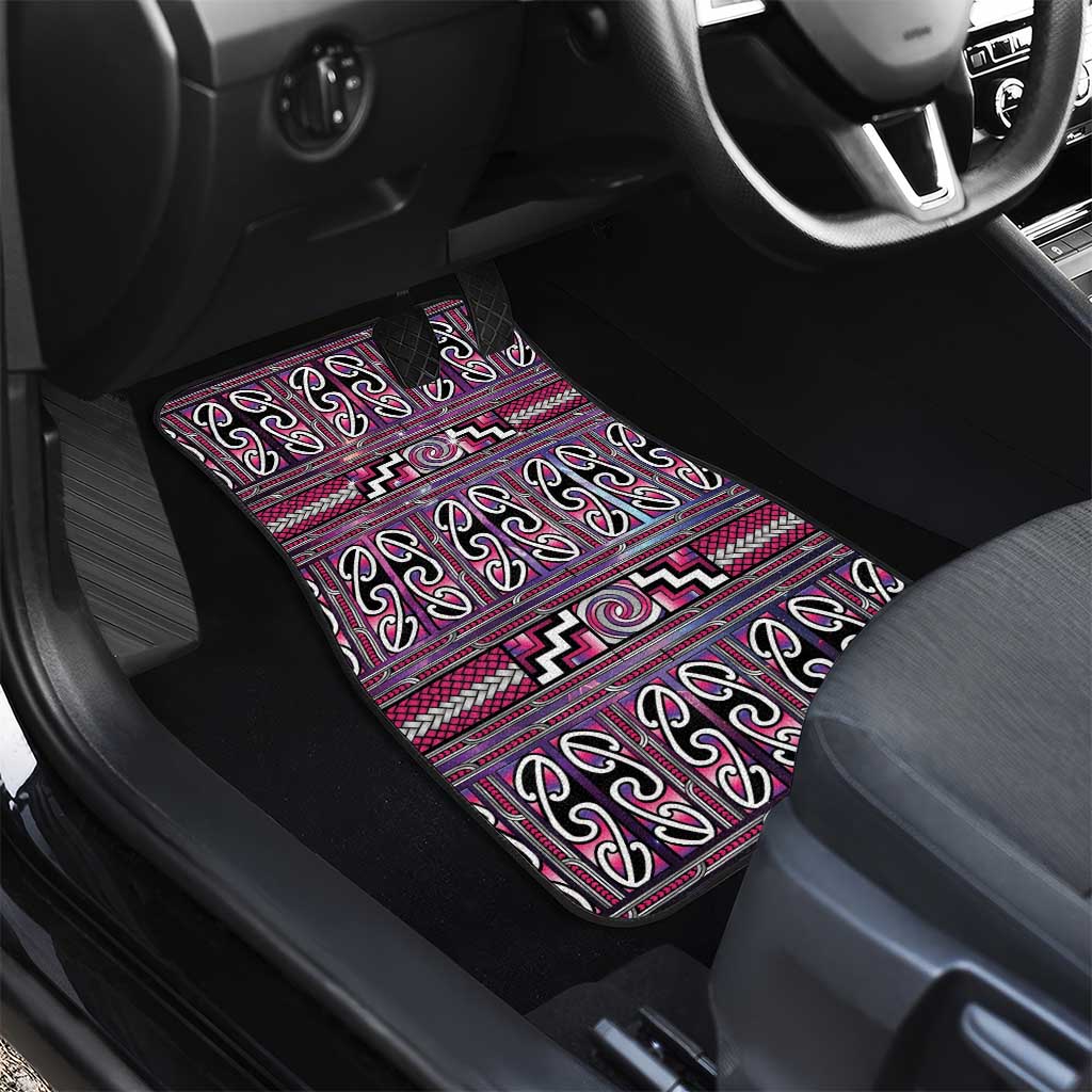 Maori Matariki Car Mats Pink Galaxy Aesthetic Koru Art LT01 - Polynesian Pride