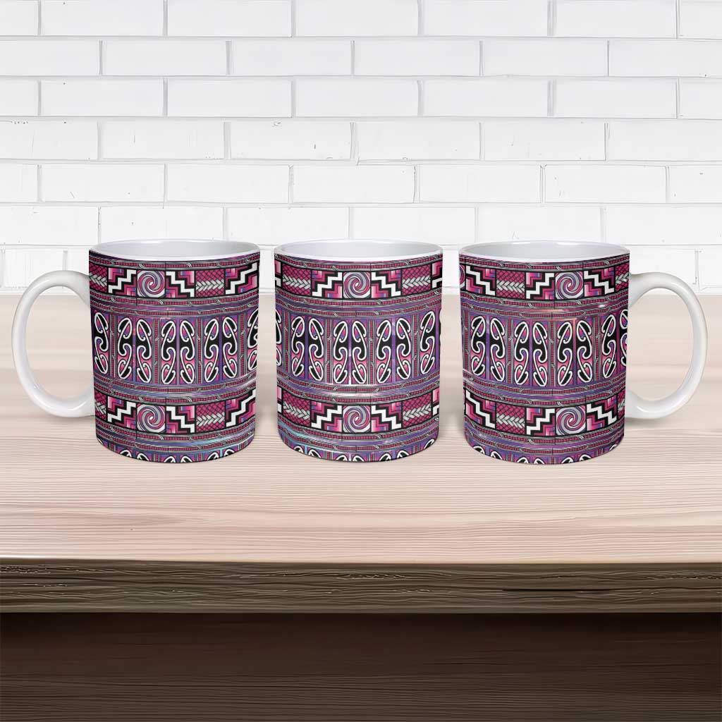 Maori Matariki Ceramic Mug Pink Galaxy Aesthetic Koru Art