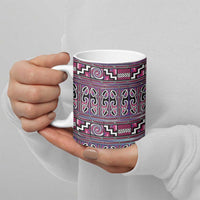 Maori Matariki Ceramic Mug Pink Galaxy Aesthetic Koru Art