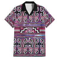 Maori Matariki Family Matching Tank Maxi Dress and Hawaiian Shirt Pink Galaxy Aesthetic Koru Art