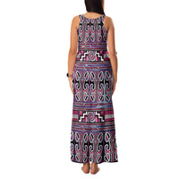 Maori Matariki Family Matching Tank Maxi Dress and Hawaiian Shirt Pink Galaxy Aesthetic Koru Art