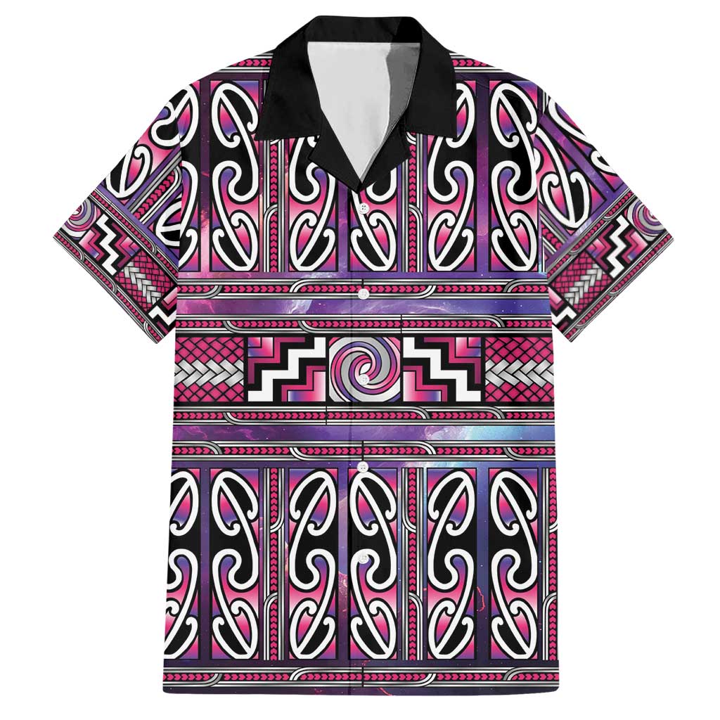 Maori Matariki Hawaiian Shirt Pink Galaxy Aesthetic Koru Art LT01 Pink - Polynesian Pride