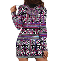Maori Matariki Hoodie Dress Pink Galaxy Aesthetic Koru Art LT01 - Polynesian Pride