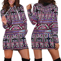 Maori Matariki Hoodie Dress Pink Galaxy Aesthetic Koru Art LT01 - Polynesian Pride