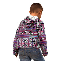 Maori Matariki Kid Hoodie Pink Galaxy Aesthetic Koru Art LT01 - Polynesian Pride