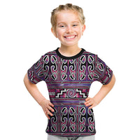 Maori Matariki Kid T Shirt Pink Galaxy Aesthetic Koru Art LT01 Pink - Polynesian Pride