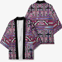 Maori Matariki Kimono Pink Galaxy Aesthetic Koru Art LT01 - Polynesian Pride