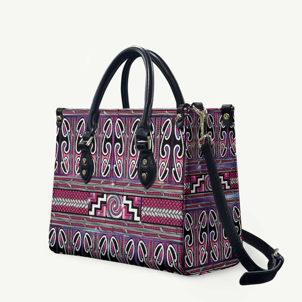 Maori Matariki Leather Bag Pink Galaxy Aesthetic Koru Art