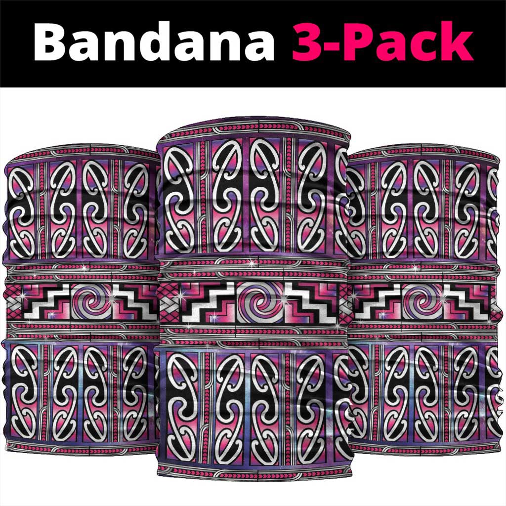 Maori Matariki Neck Gaiter Pink Galaxy Aesthetic Koru Art