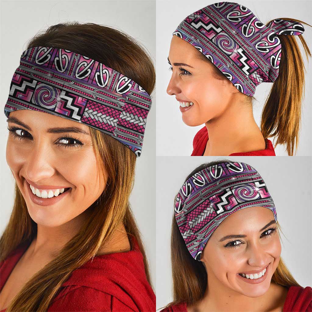 Maori Matariki Neck Gaiter Pink Galaxy Aesthetic Koru Art
