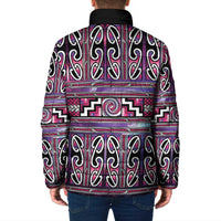 Maori Matariki Padded Jacket Pink Galaxy Aesthetic Koru Art LT01 - Polynesian Pride