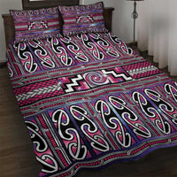 Maori Matariki Quilt Bed Set Pink Galaxy Aesthetic Koru Art LT01 Pink - Polynesian Pride