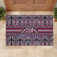 Maori Matariki Rubber Doormat Pink Galaxy Aesthetic Koru Art LT01 Pink - Polynesian Pride