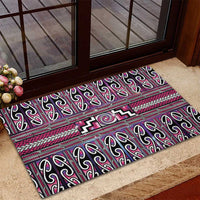 Maori Matariki Rubber Doormat Pink Galaxy Aesthetic Koru Art LT01 - Polynesian Pride