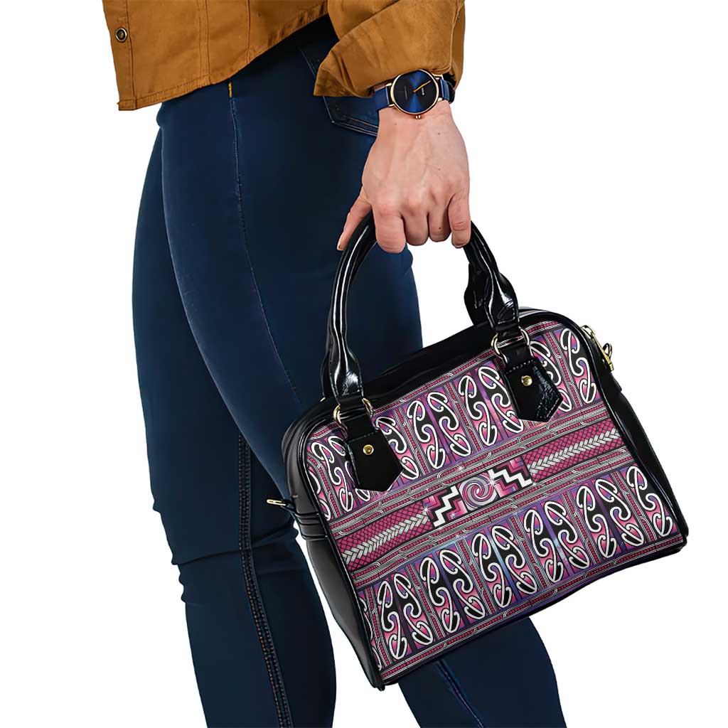 Maori Matariki Shoulder Handbag Pink Galaxy Aesthetic Koru Art LT01 - Polynesian Pride