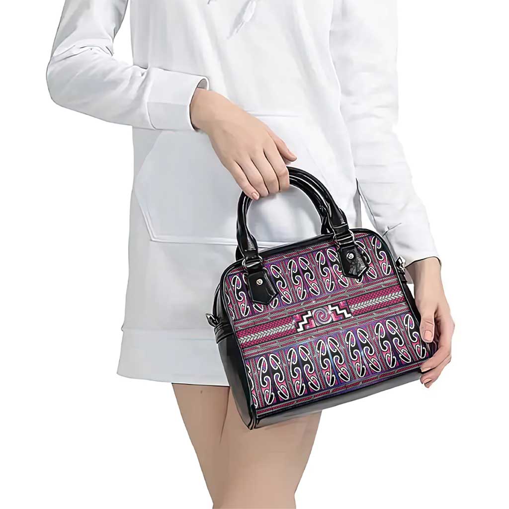 Maori Matariki Shoulder Handbag Pink Galaxy Aesthetic Koru Art LT01 - Polynesian Pride