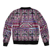 Maori Matariki Sleeve Zip Bomber Jacket Pink Galaxy Aesthetic Koru Art LT01 - Polynesian Pride