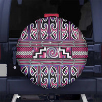 Maori Matariki Spare Tire Cover Pink Galaxy Aesthetic Koru Art LT01 No hole Pink - Polynesian Pride