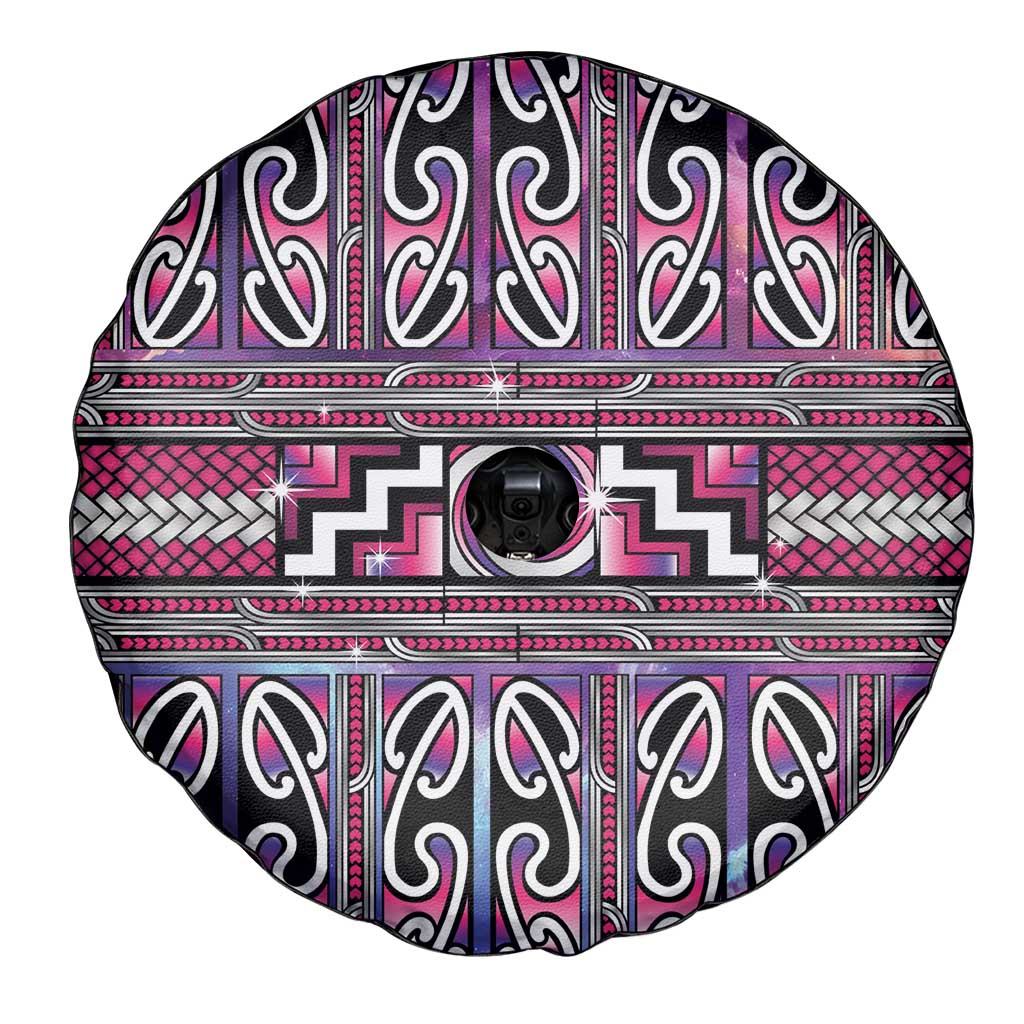 Maori Matariki Spare Tire Cover Pink Galaxy Aesthetic Koru Art LT01 - Polynesian Pride
