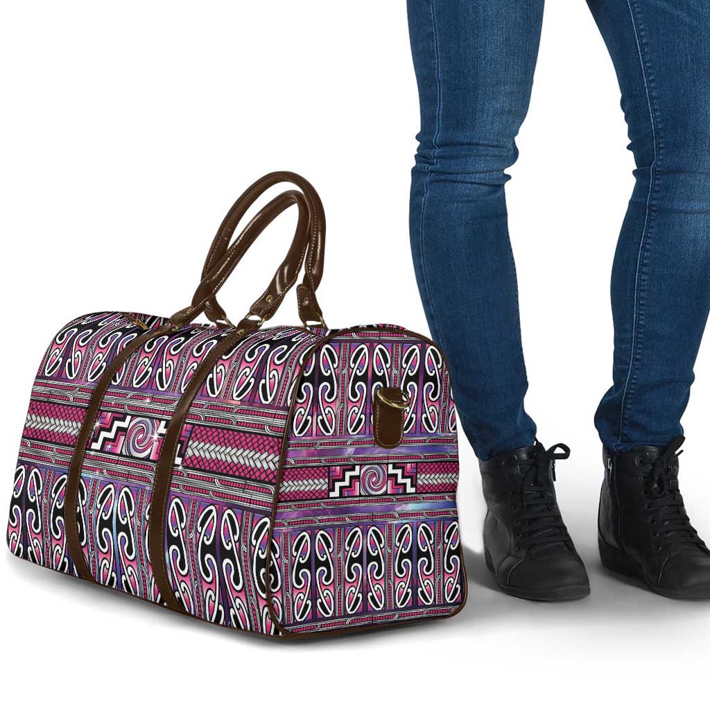 Maori Matariki Travel Bag Pink Galaxy Aesthetic Koru Art LT01 - Polynesian Pride