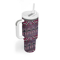 Maori Matariki Tumbler With Handle Pink Galaxy Aesthetic Koru Art LT01 - Polynesian Pride