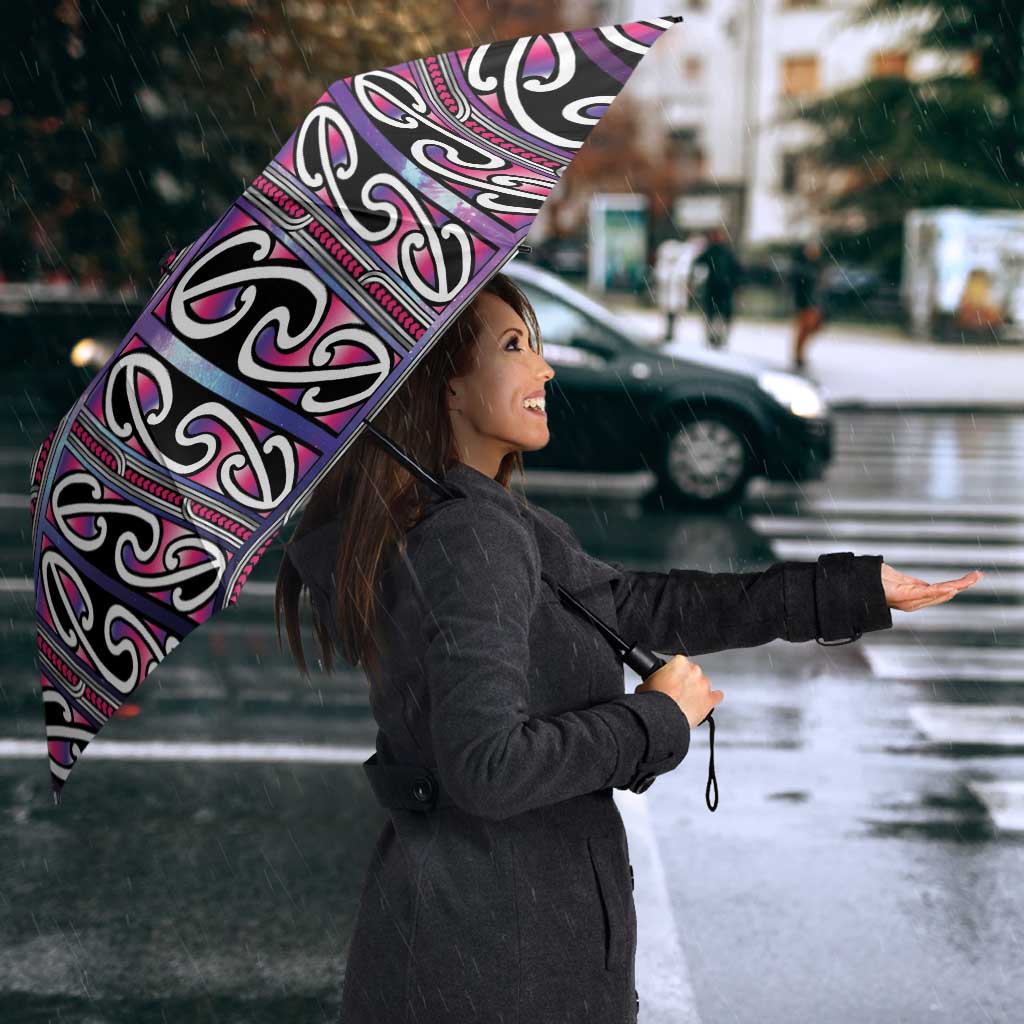 Maori Matariki Umbrella Pink Galaxy Aesthetic Koru Art