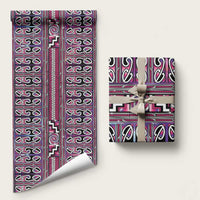 Maori Matariki Wrapping Paper Pink Galaxy Aesthetic Koru Art LT01 58" × 23" Pink - Polynesian Pride