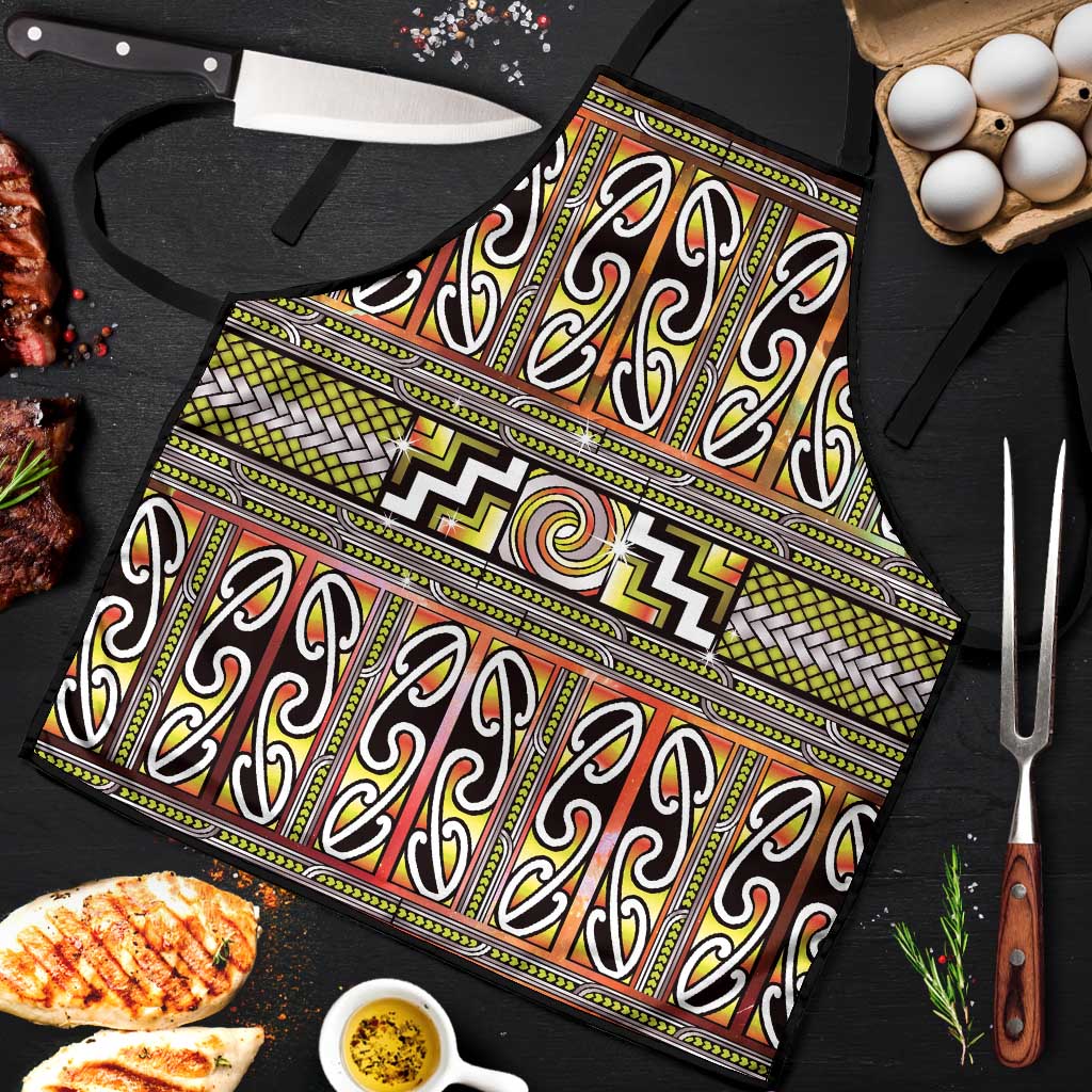Maori Matariki Apron Yellow Galaxy Aesthetic Koru Art LT01 Yellow - Polynesian Pride