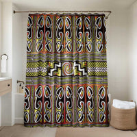 Maori Matariki Bathroom Set Yellow Galaxy Aesthetic Koru Art LT01 Shower Curtain Only Yellow - Polynesian Pride