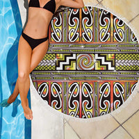 Maori Matariki Beach Blanket Yellow Galaxy Aesthetic Koru Art LT01 - Polynesian Pride