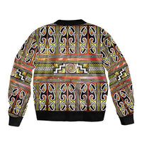 Maori Matariki Bomber Jacket Yellow Galaxy Aesthetic Koru Art