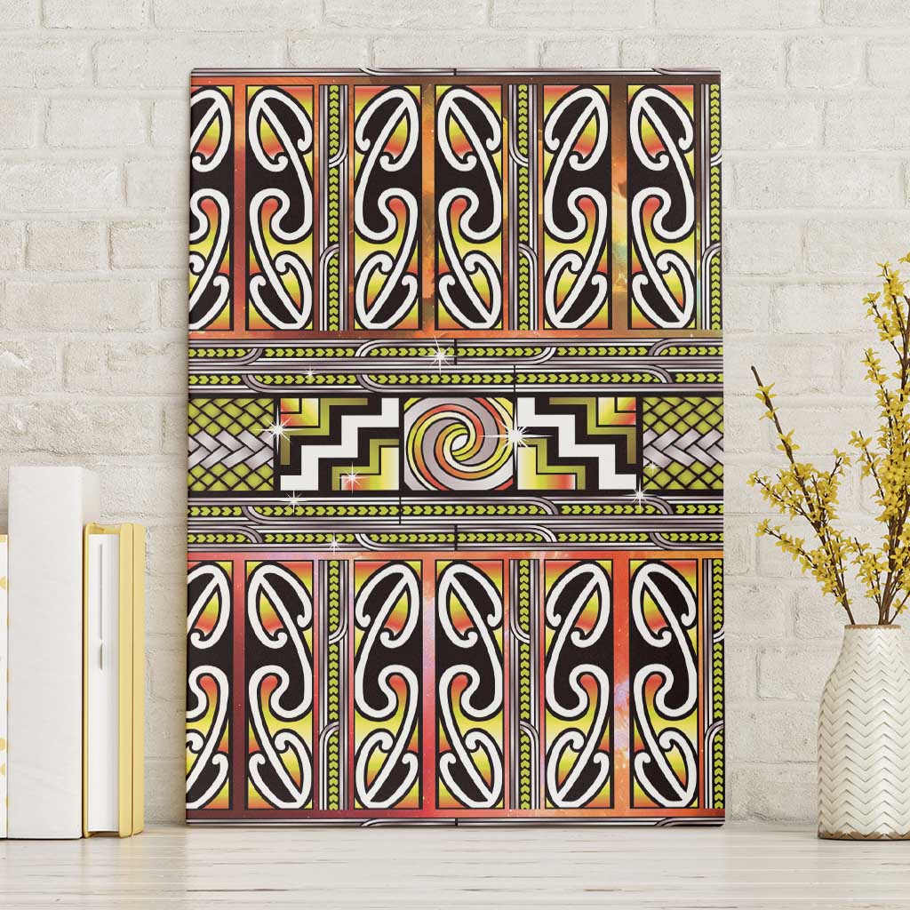 Maori Matariki Canvas Wall Art Yellow Galaxy Aesthetic Koru Art LT01 Without Frame Yellow - Polynesian Pride