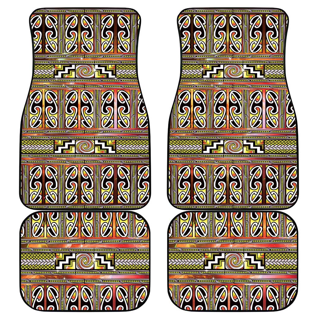 Maori Matariki Car Mats Yellow Galaxy Aesthetic Koru Art LT01 - Polynesian Pride