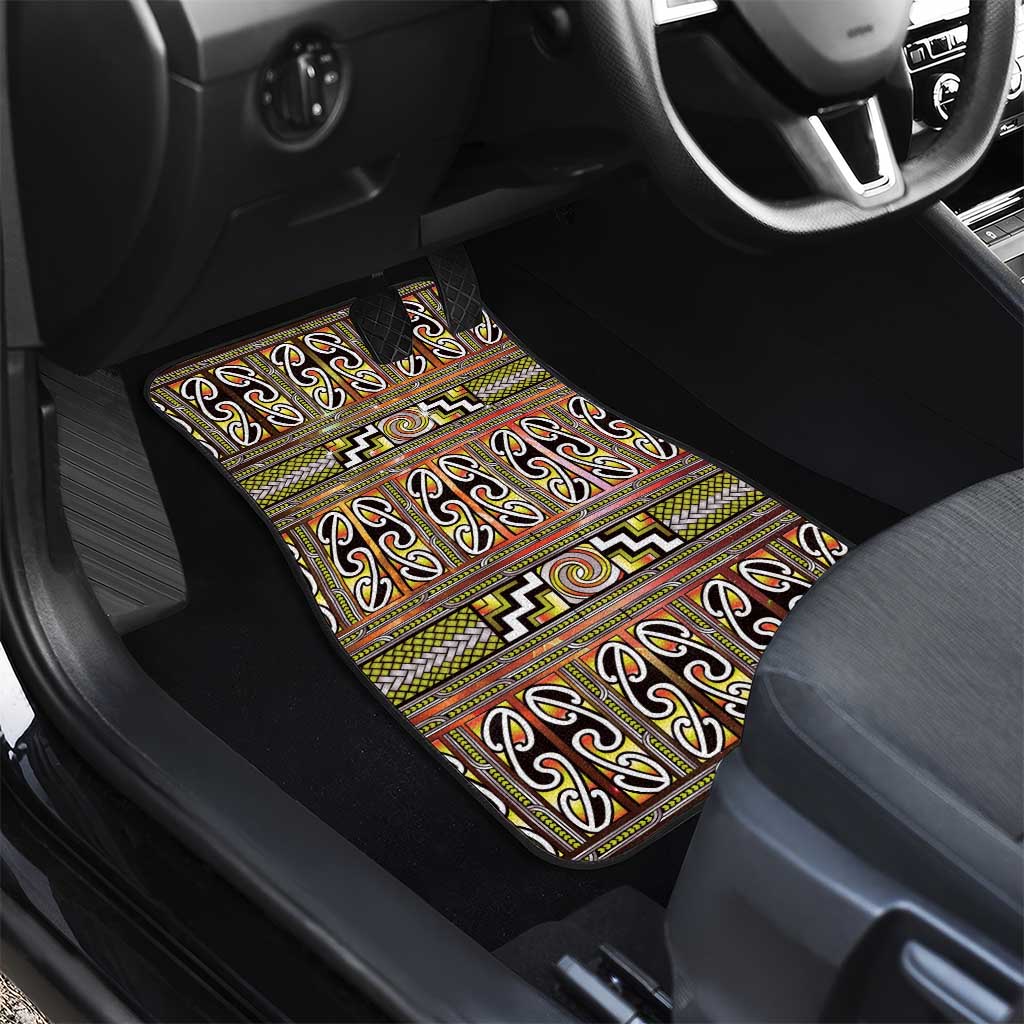 Maori Matariki Car Mats Yellow Galaxy Aesthetic Koru Art LT01 - Polynesian Pride