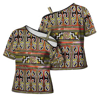 Maori Matariki Cross Shoulder Shirt Yellow Galaxy Aesthetic Koru Art LT01 - Polynesian Pride