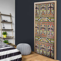 Maori Matariki Door Cover Yellow Galaxy Aesthetic Koru Art LT01 - Polynesian Pride